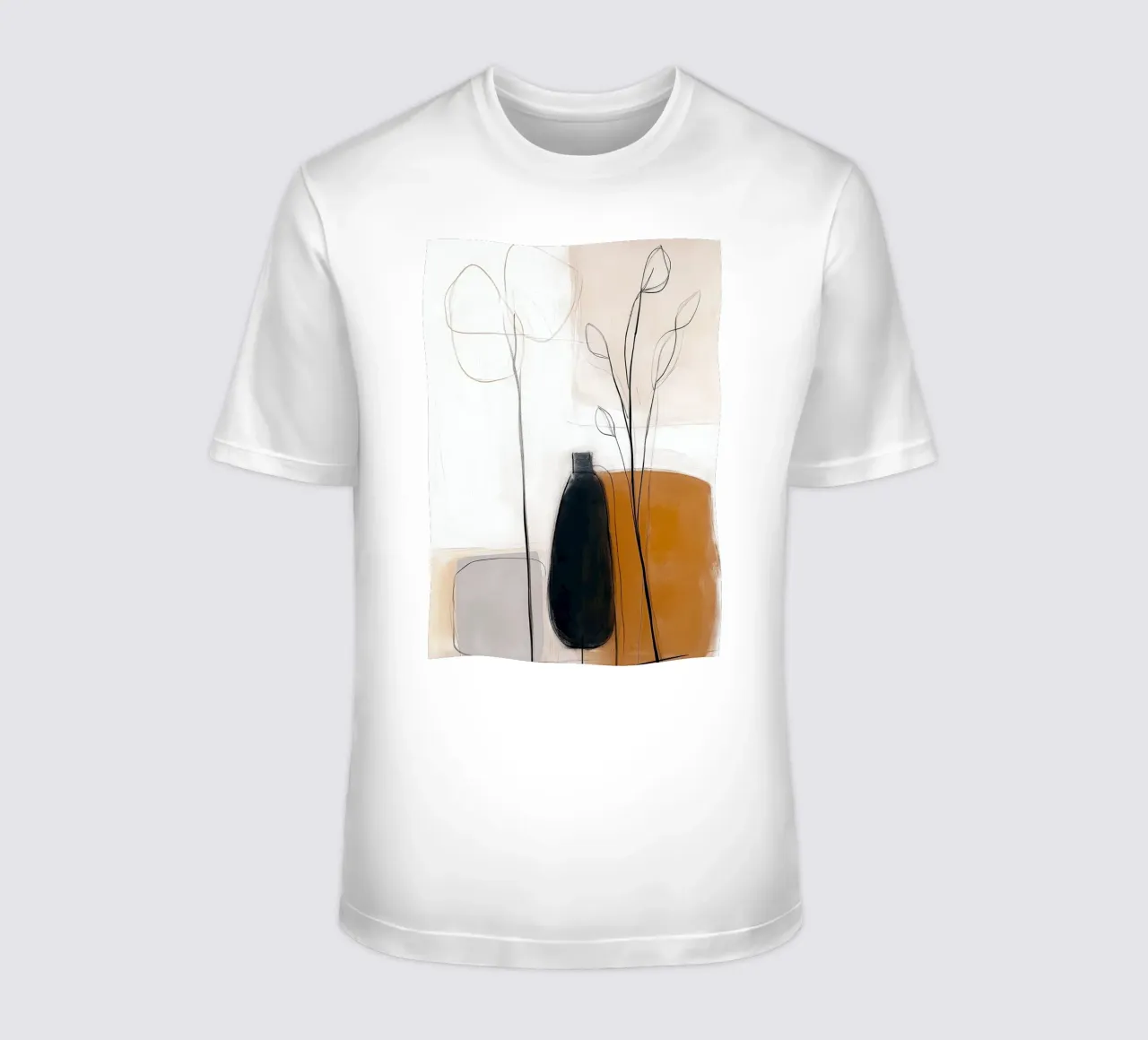Botaniche astratte minimaliste - Forme geometriche neutre t-shirt da vintagepod