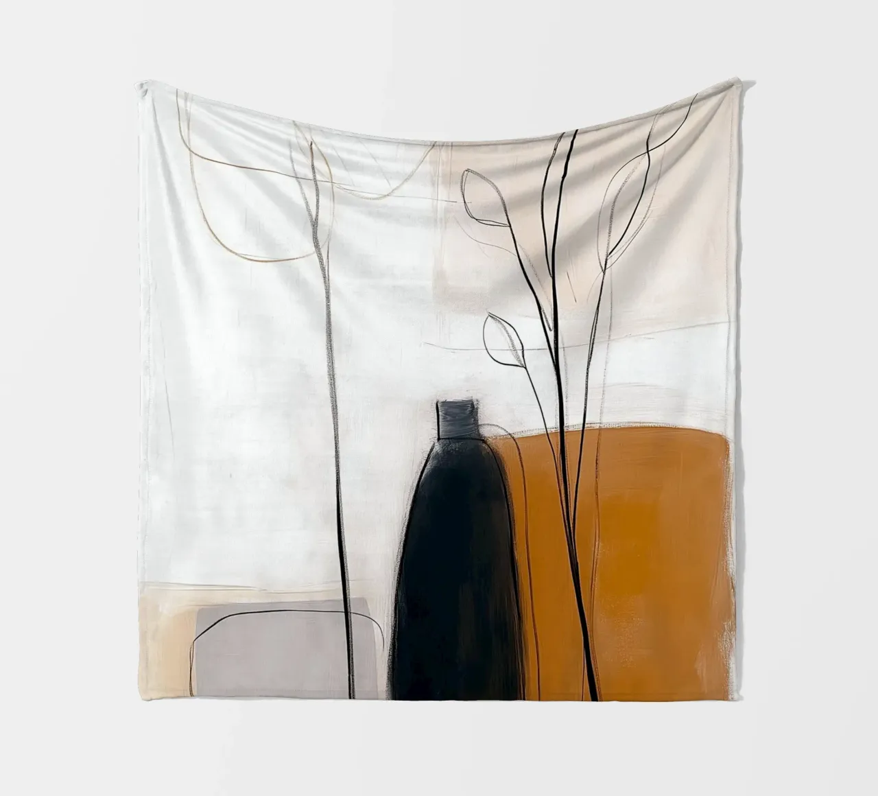 Botaniche astratte minimaliste - Forme geometriche neutre coperta in pile da vintagepod