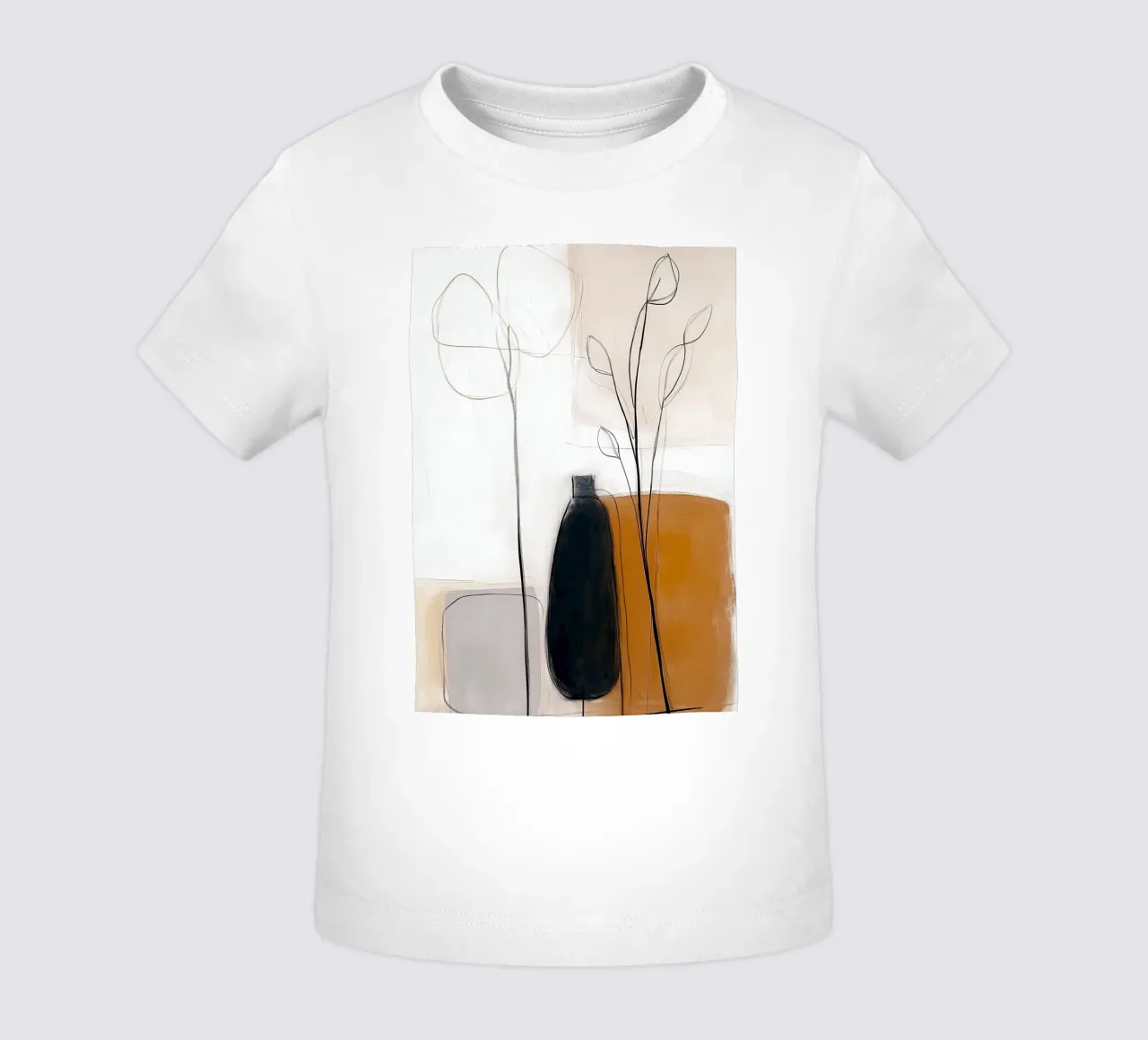 Botaniche astratte minimaliste - Forme geometriche neutre maglietta neonato da vintagepod
