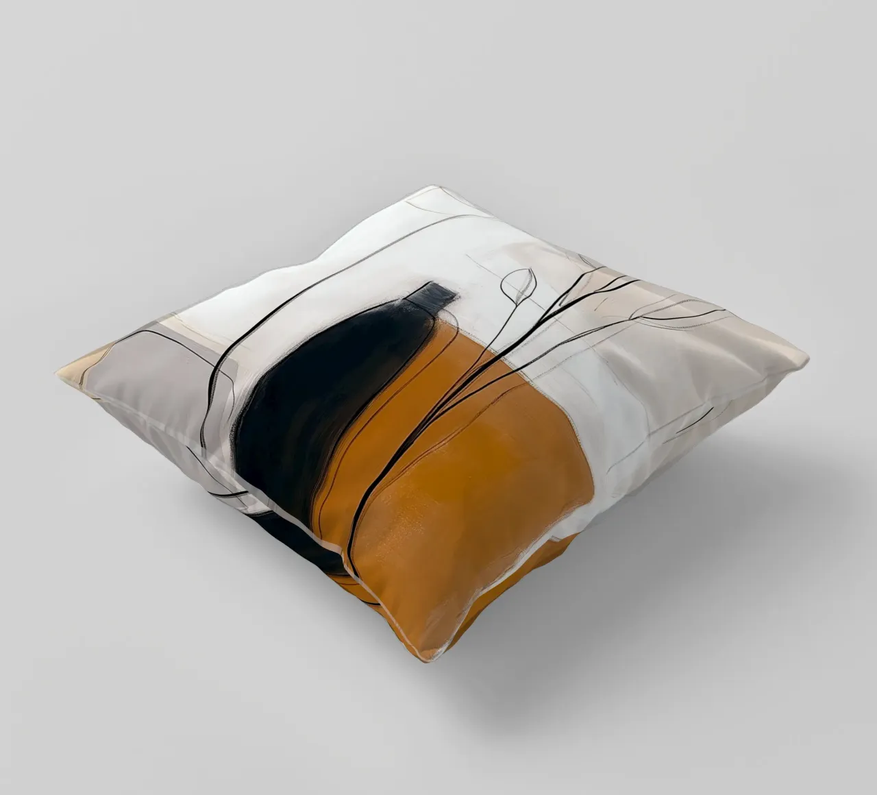Botaniche astratte minimaliste - Forme geometriche neutre cuscino da vintagepod