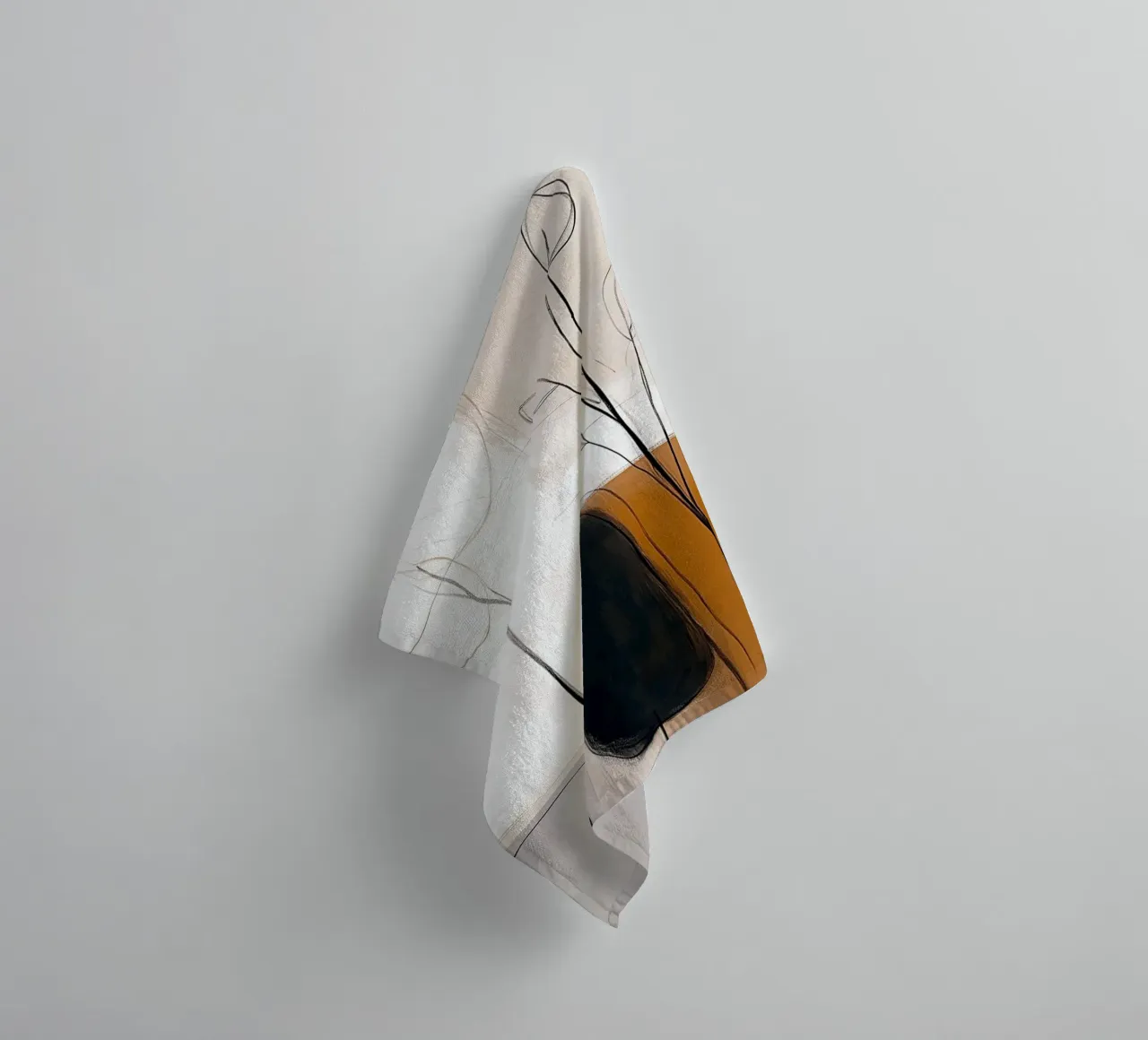 Botaniche astratte minimaliste - Forme geometriche neutre asciugamano da bagno da vintagepod