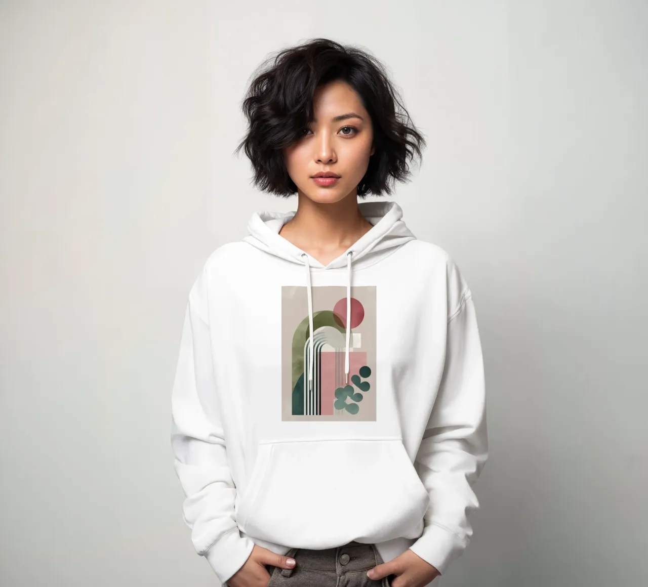 Arches et plantes abstraites - Tons de terre modernes sweat à capuche de vintagepod