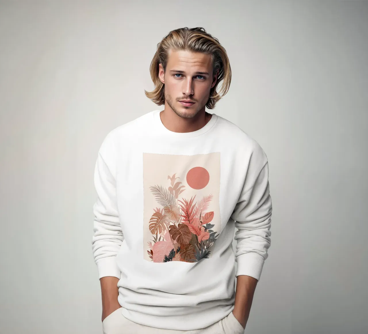 Tropical Sunset Botanicals - Boho Earth Tones Print sudadera de vintagepod