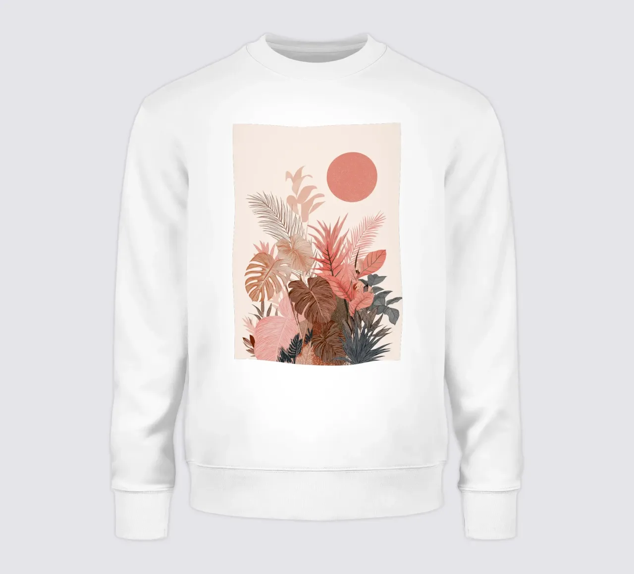 Tropical Sunset Botanicals - Boho Earth Tones Print sudadera de vintagepod