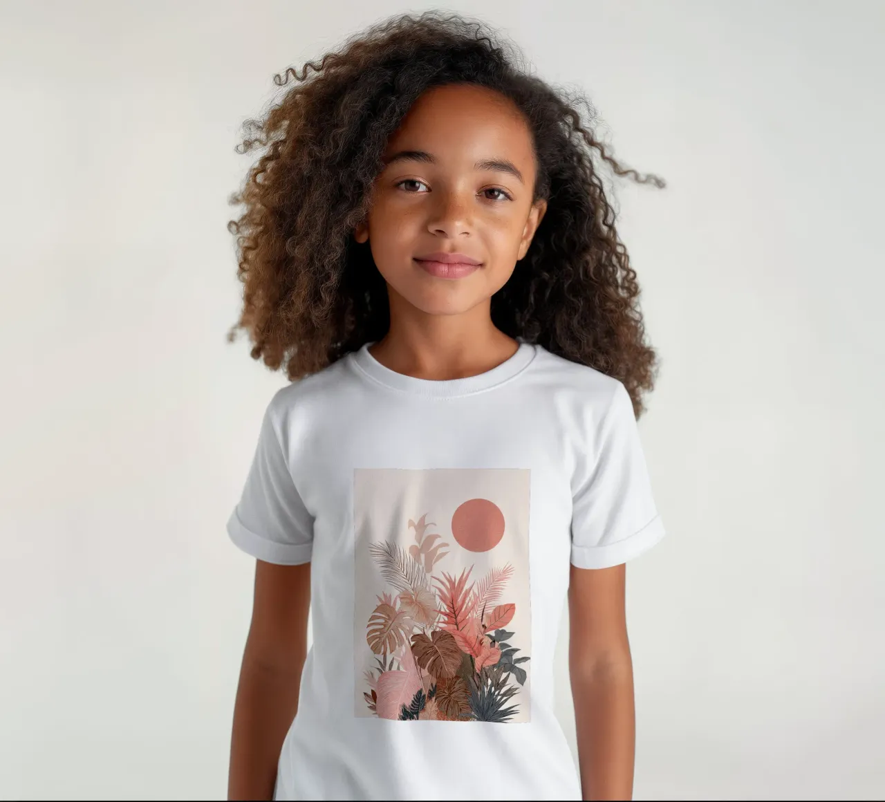 Tropical Sunset Botanicals - Boho Earth Tones Print kids t-shirt by vintagepod