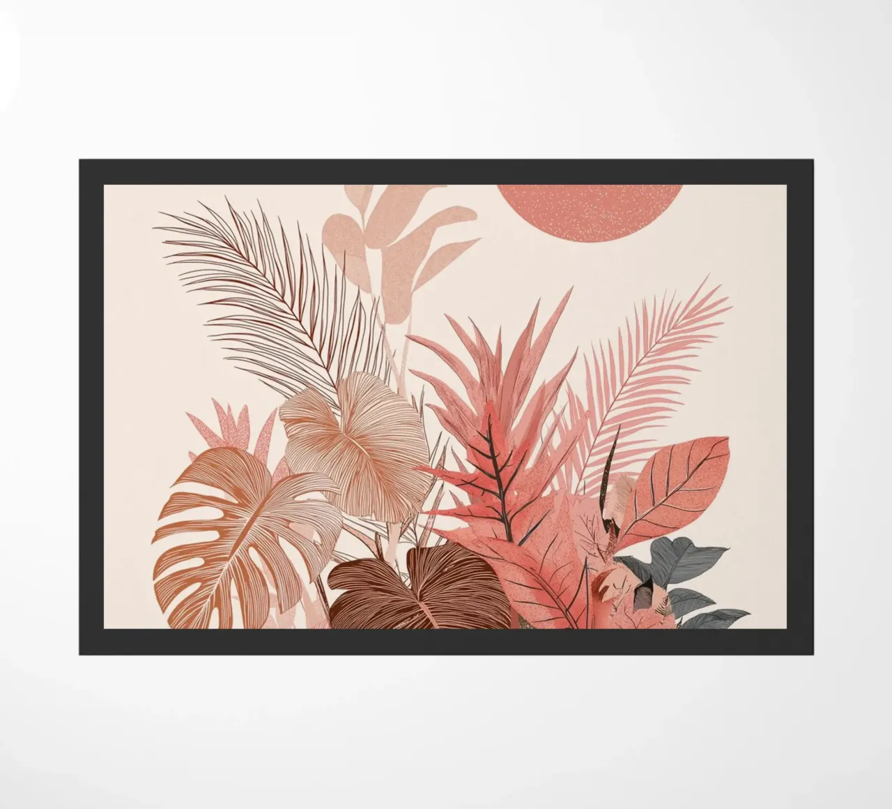 Botaniche del tramonto tropicale - Stampa boho sui toni della terra zerbino da vintagepod