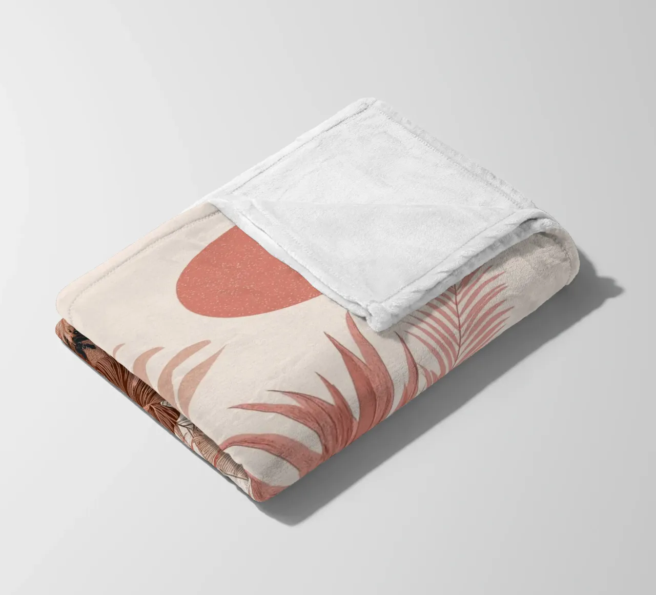 Botaniche del tramonto tropicale - Stampa boho sui toni della terra coperta in pile da vintagepod