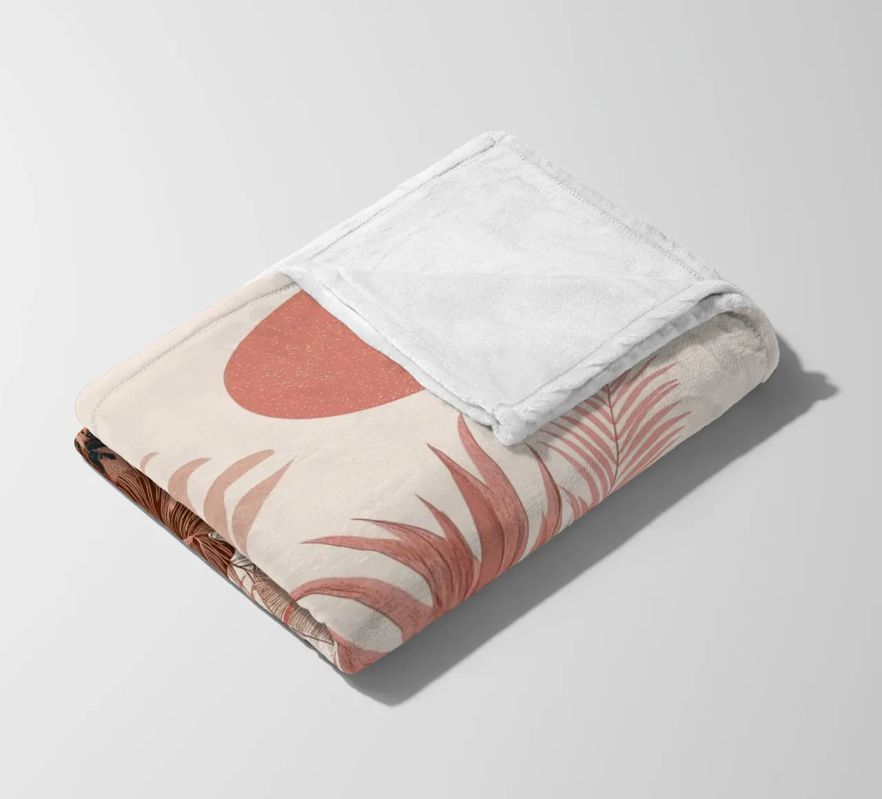 Botaniche del tramonto tropicale - Stampa boho sui toni della terra coperta in pile da vintagepod