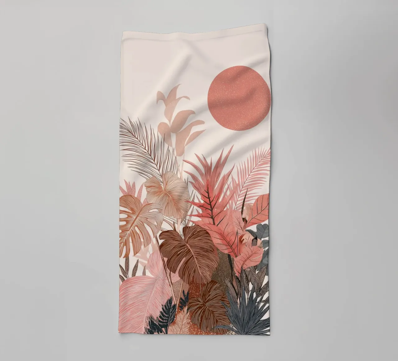 Tropical Sunset Botanicals - Boho Aarde Tinten Print badhanddoek van vintagepod