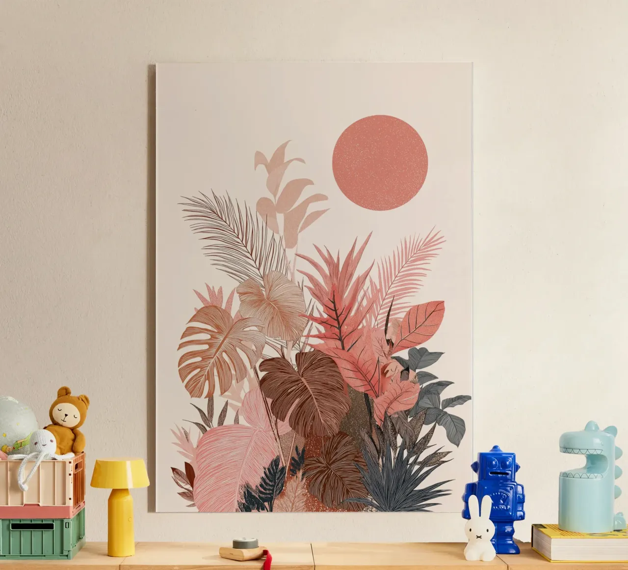 Tropical Sunset Botanicals - Boho Earth Tones Print metacrilato de vintagepod