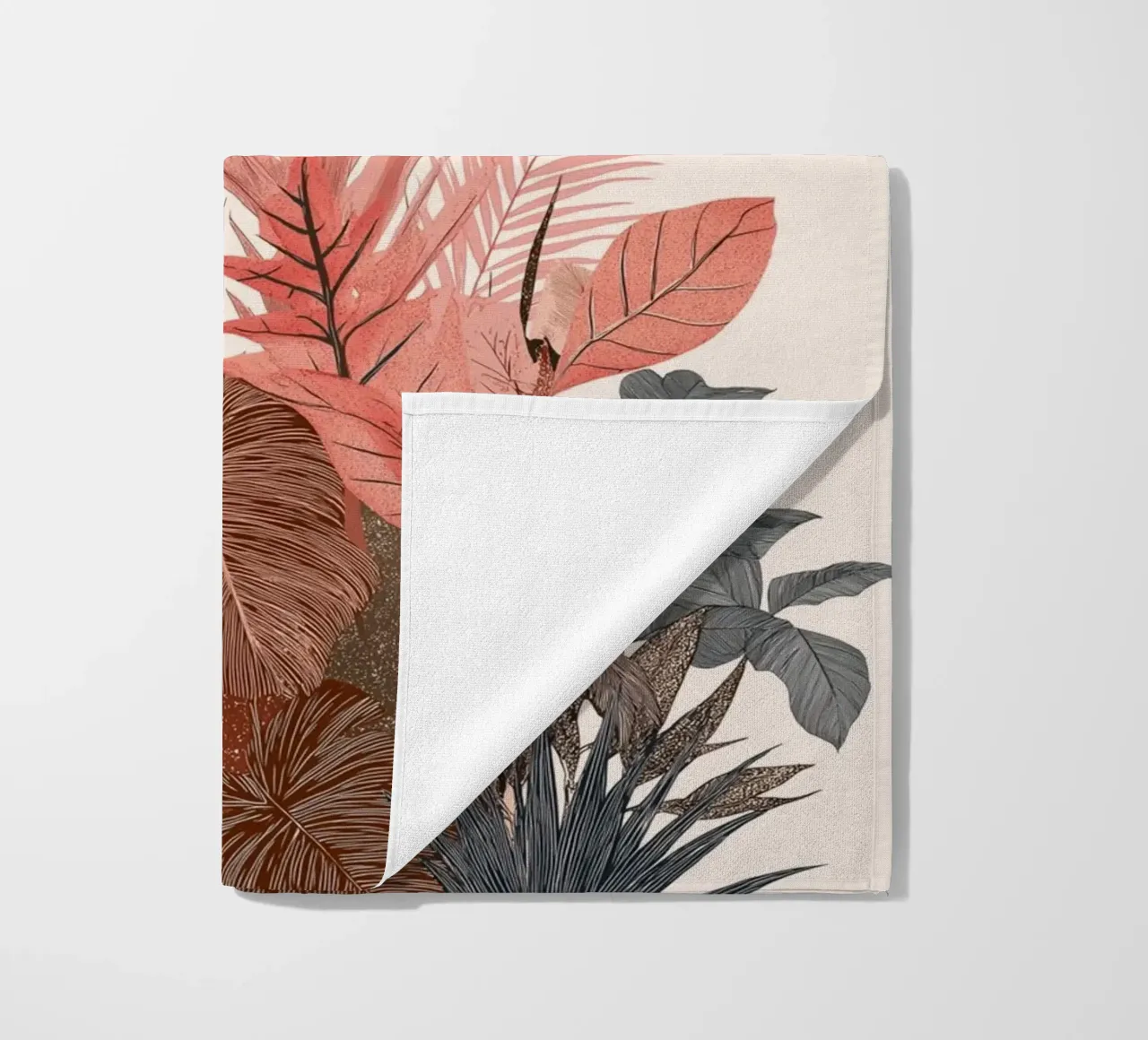 Botaniche del tramonto tropicale - Stampa boho sui toni della terra telo mare da vintagepod