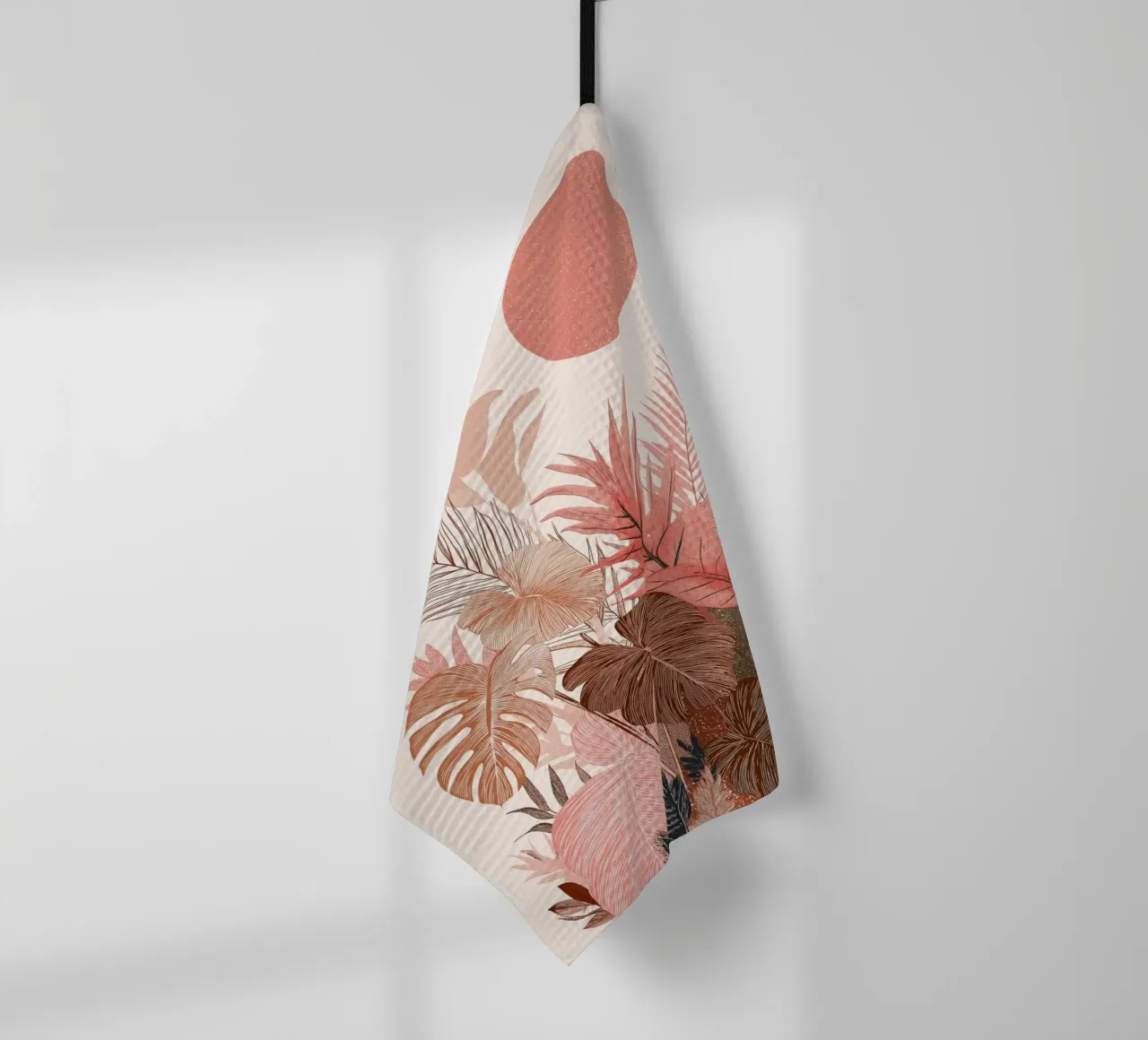 Botaniche del tramonto tropicale - Stampa boho sui toni della terra canovaccio da cucina da vintagepod