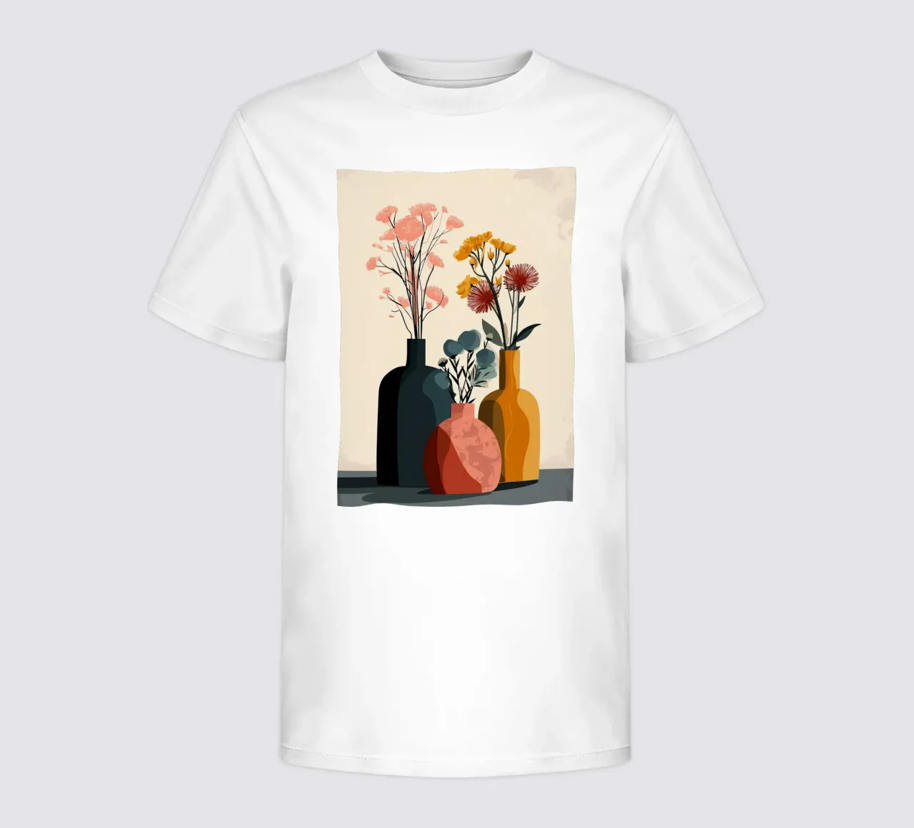 Vasi astratti Boho - Composizione floreale sui toni della terra t-shirt bambini da vintagepod