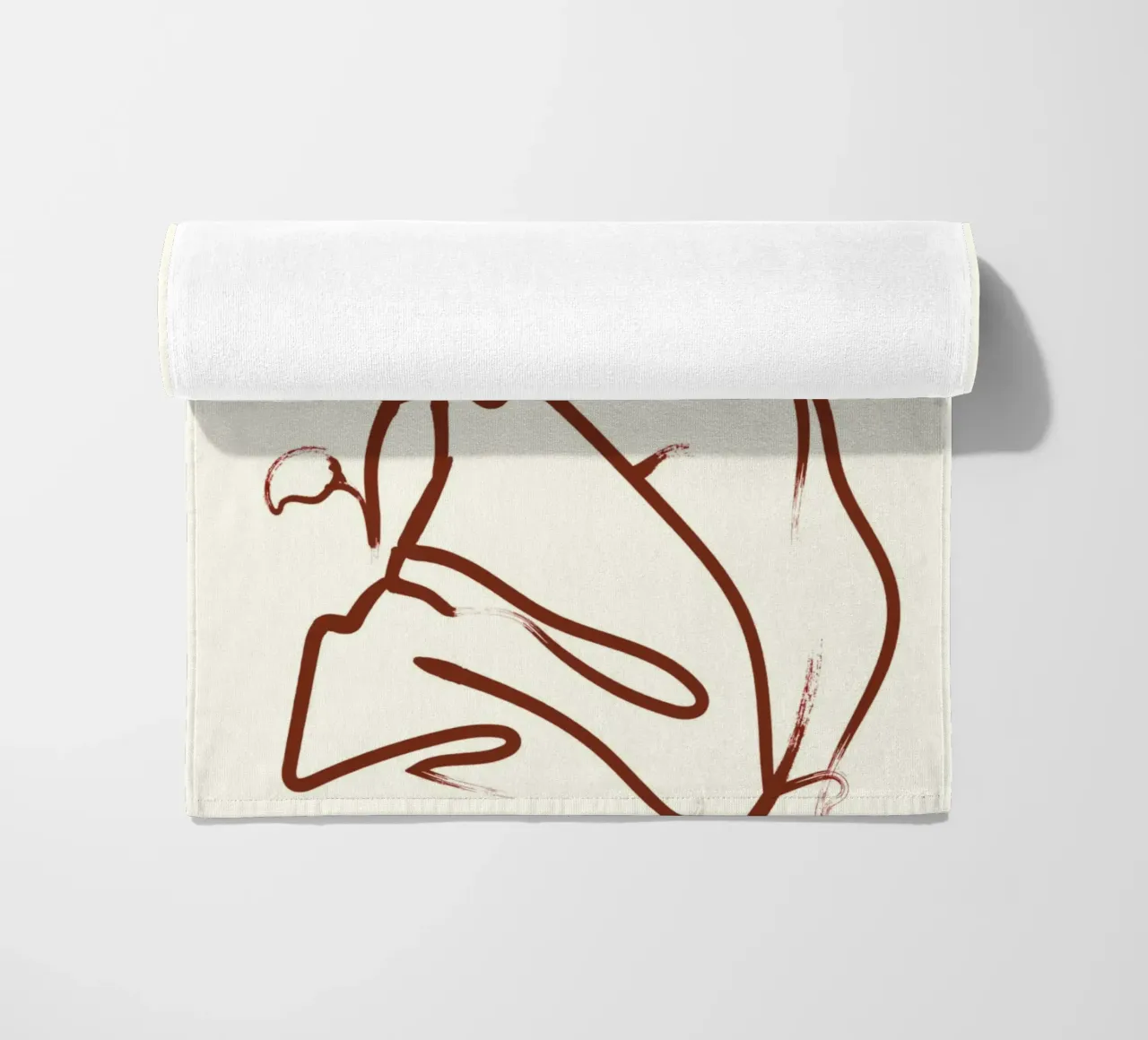 Donna e fiore minimalista - Line art astratta telo mare da vintagepod