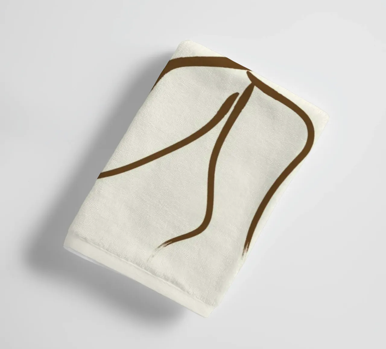 Donna e foglia bohémien - Ritratto minimalista in linea d'arte asciugamano da bagno da vintagepod
