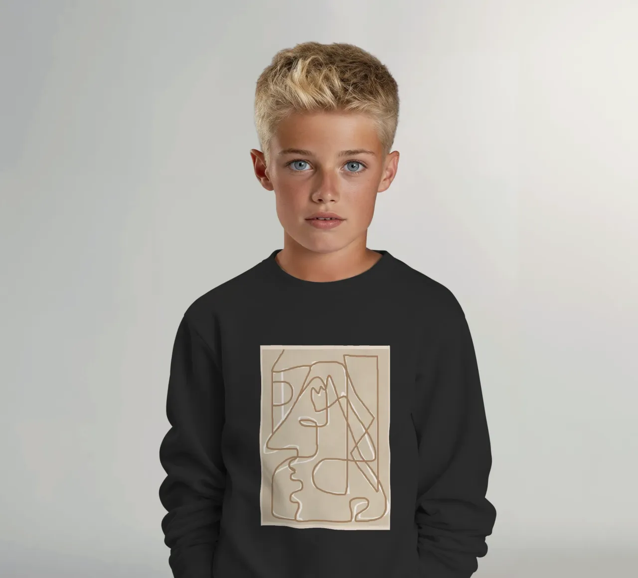 Abstract Face Sketch 2 felpa bambino da Nadjaa