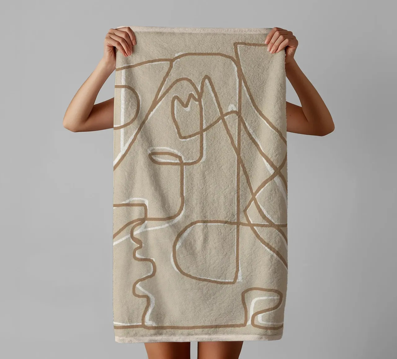 Abstract Face Sketch 2 towel by Nadjaa