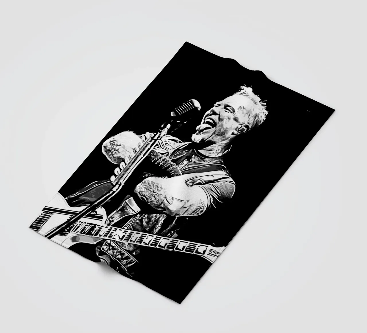 Arte di James Hetfield in bianco e nero coperta in pile da music soul