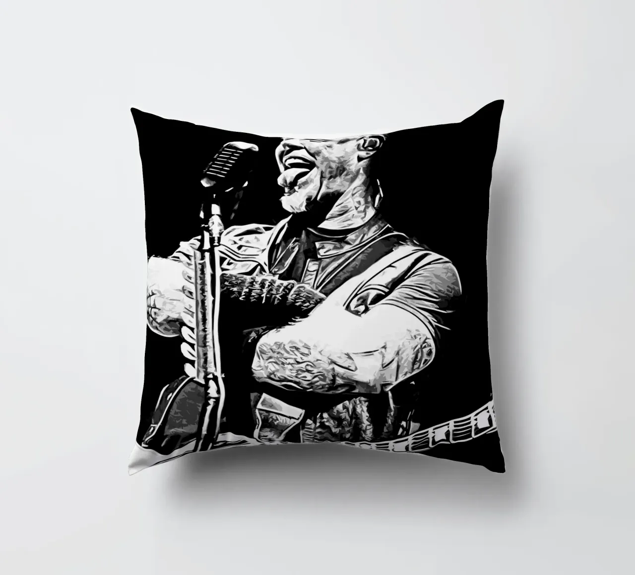Arte di James Hetfield in bianco e nero cuscino da music soul