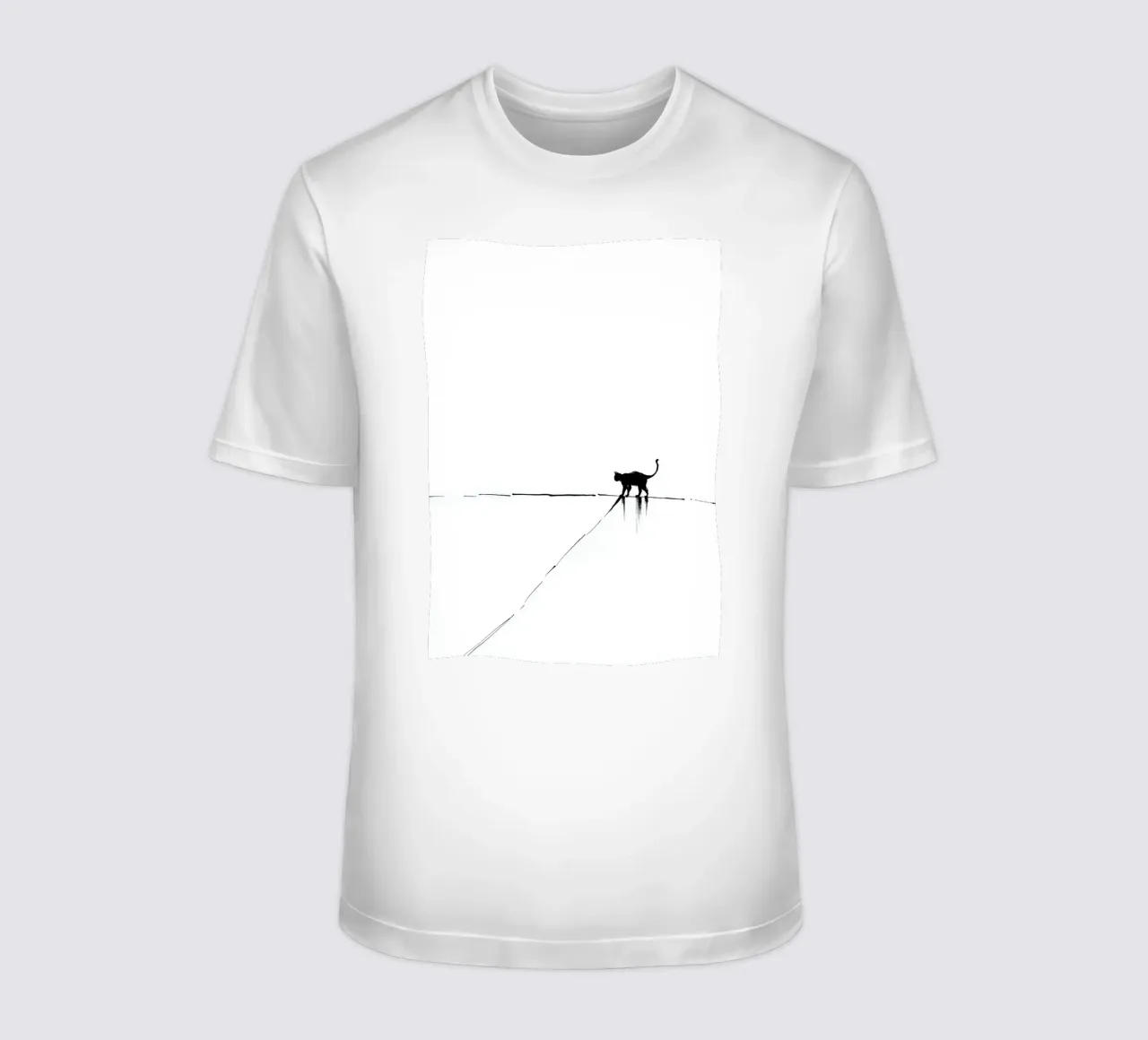 Minimal Cat on a Line T-Shirt von cityart