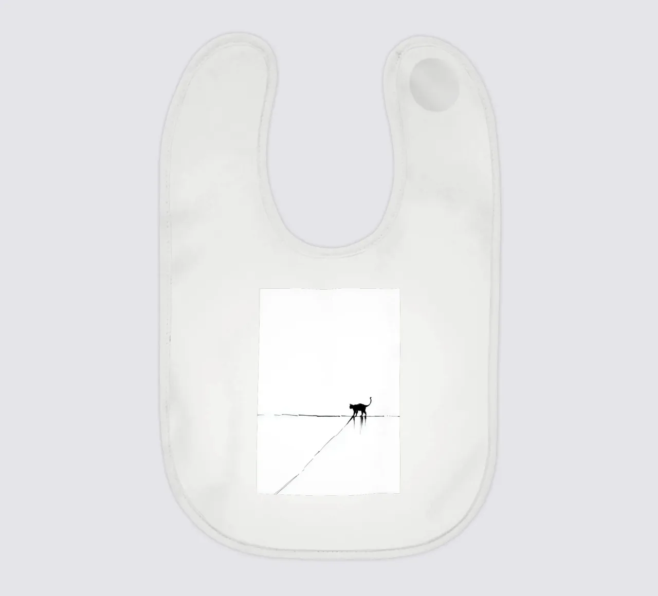 Minimal Cat on a Line baby bib by cityart