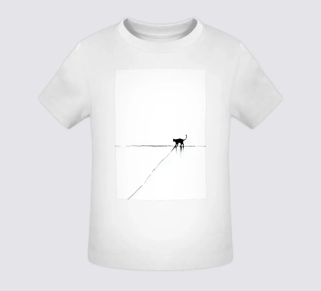 Minimal Cat on a Line maglietta neonato da cityart