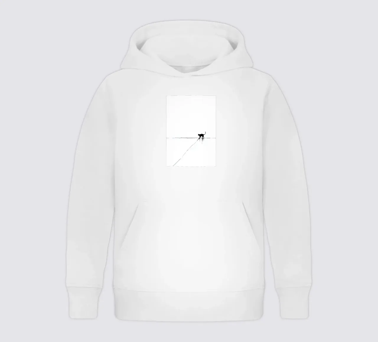 Minimal Cat on a Line felpa bambino con cappuccio da cityart
