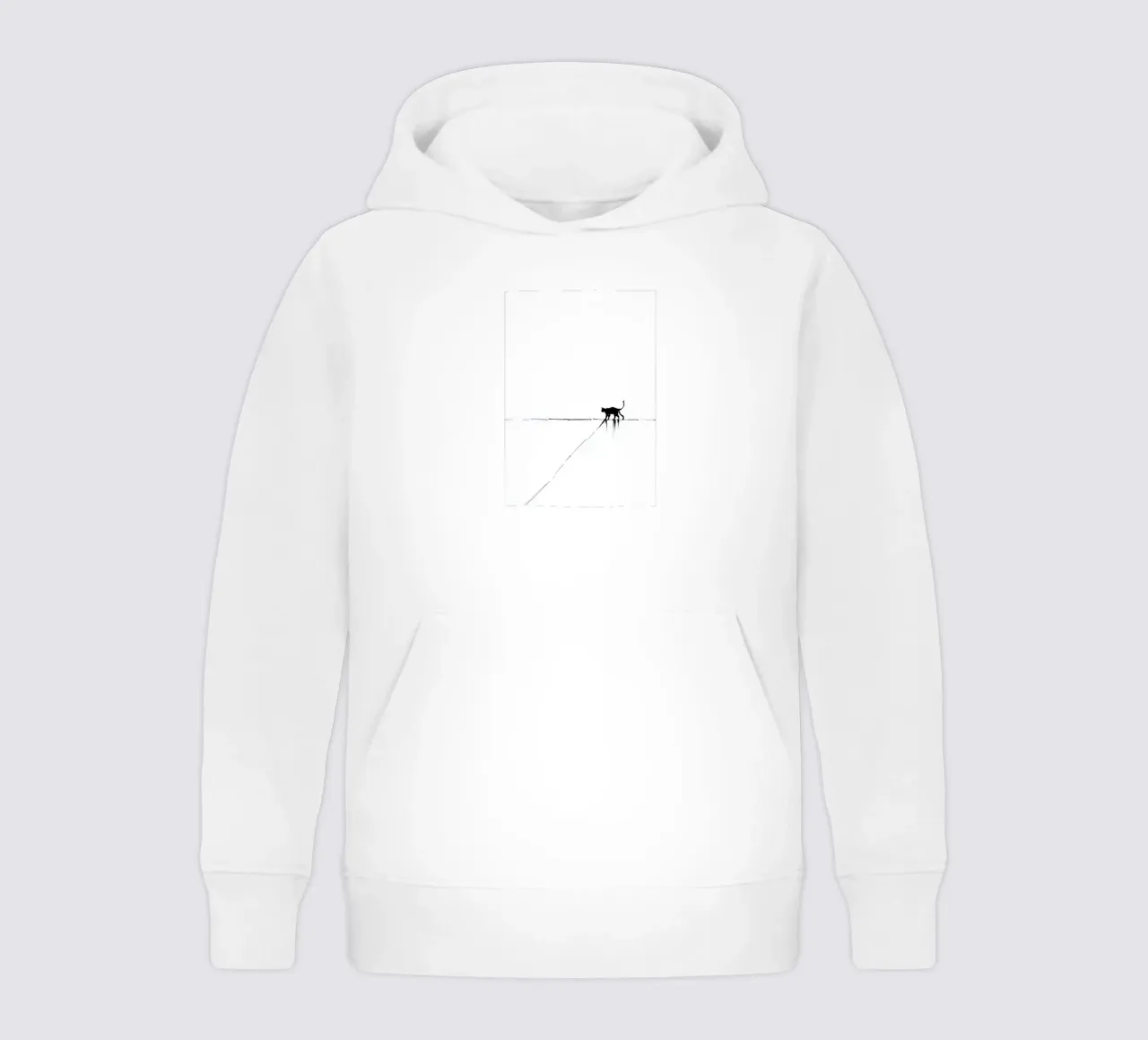 Minimal Cat on a Line felpa bambino con cappuccio da cityart