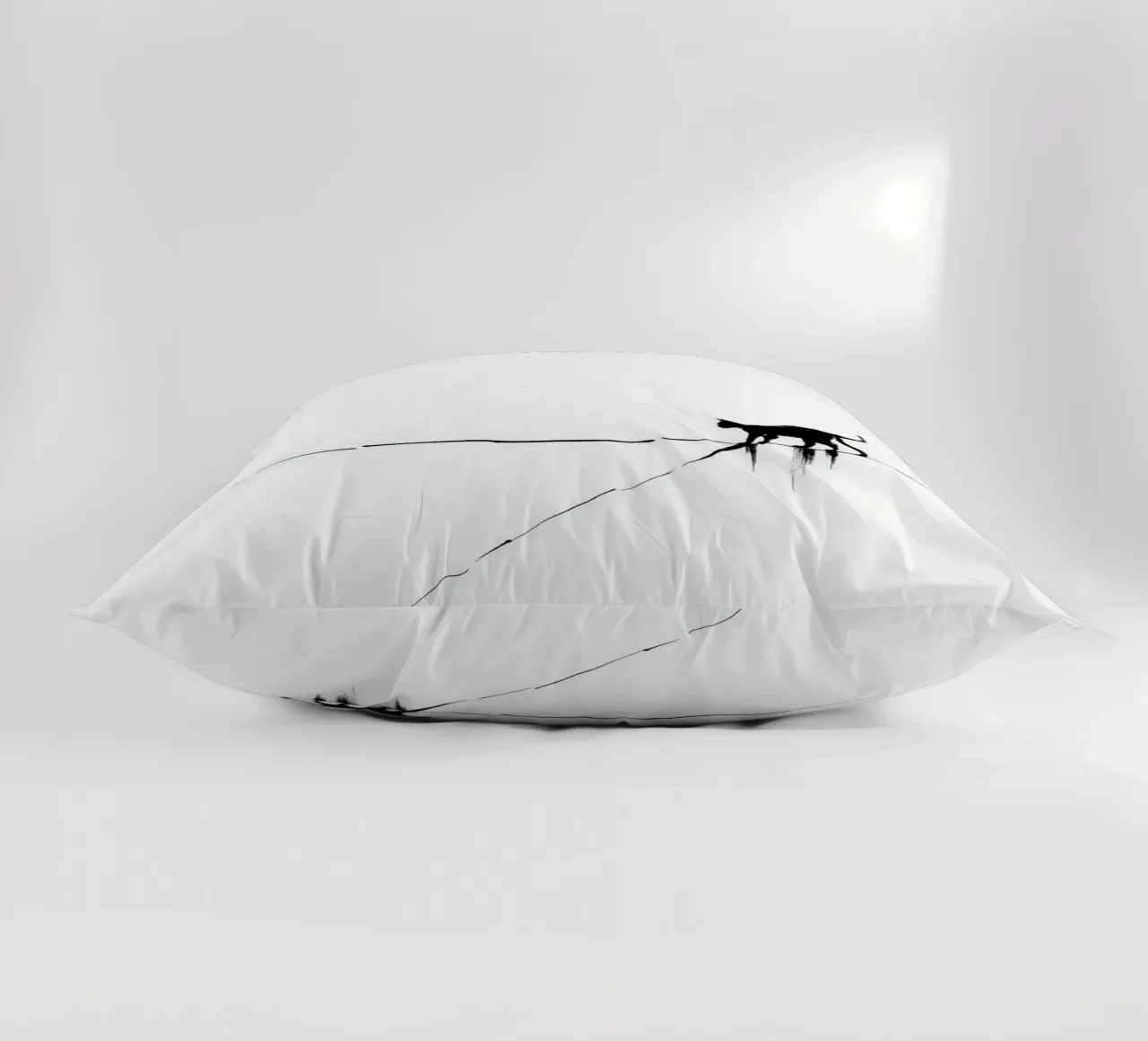 Minimal Cat on a Line decorative cushion by cityart