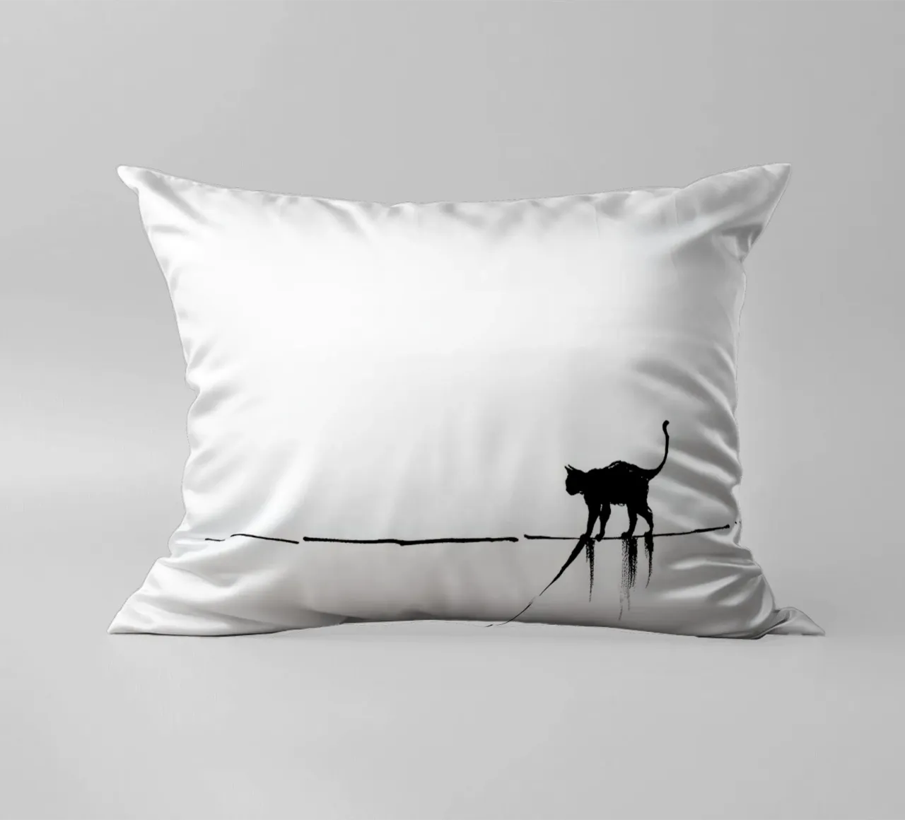 Minimal Cat on a Line cuscino da cityart