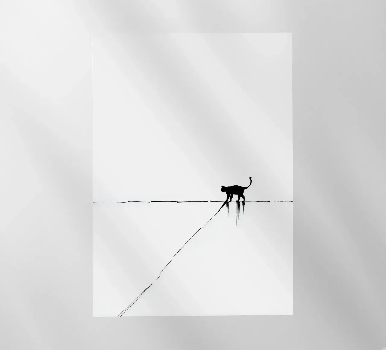 Minimal Cat on a Line pellicola backlit da cityart