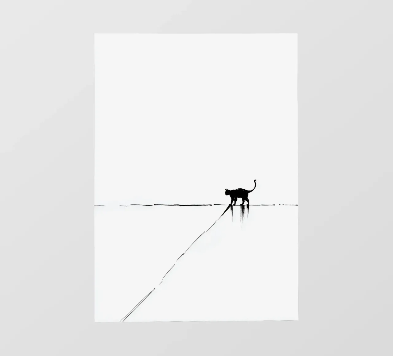 Minimal Cat on a Line pellicola backlit da cityart
