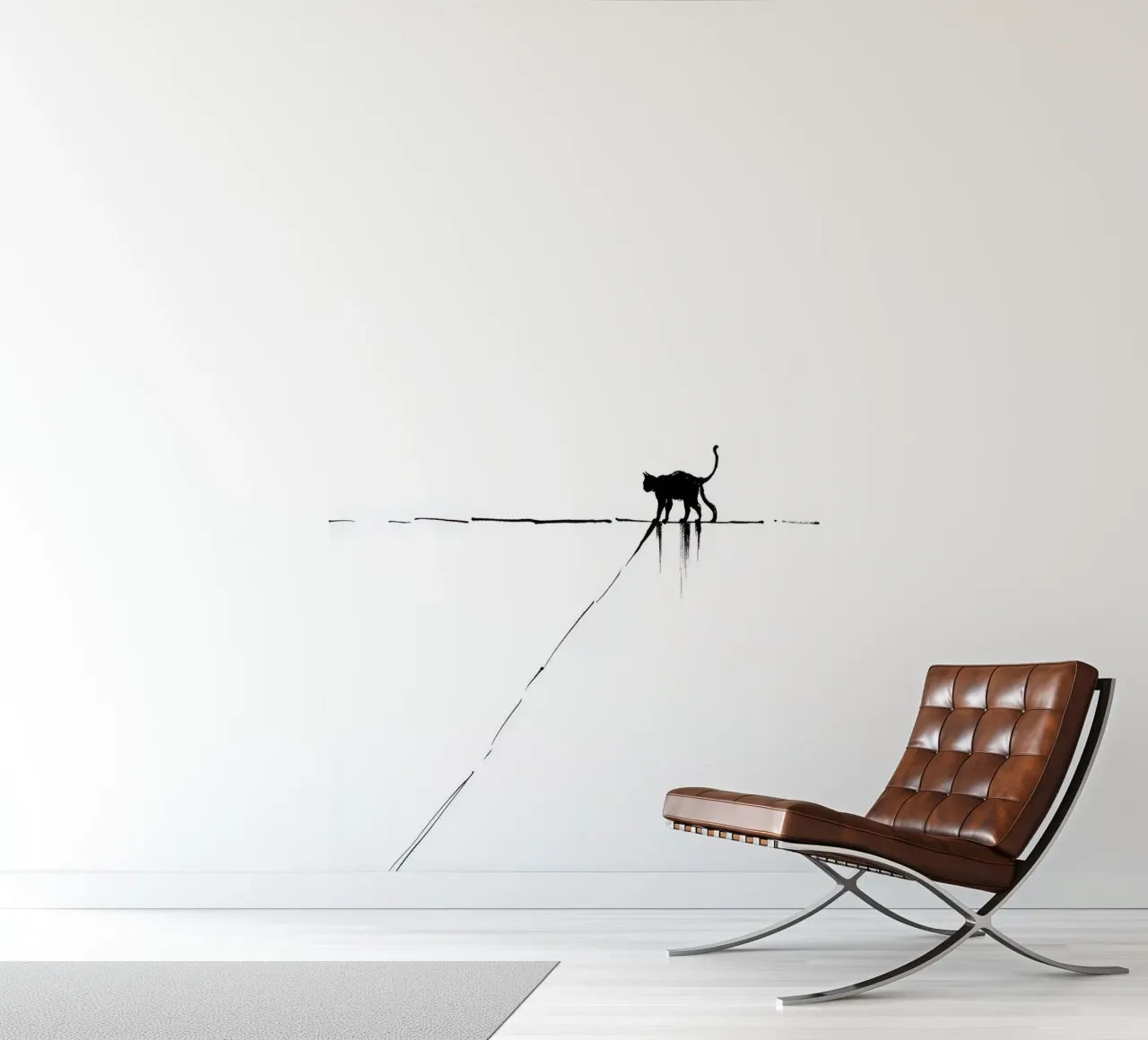 Minimal Cat on a Line papel para pared de cityart
