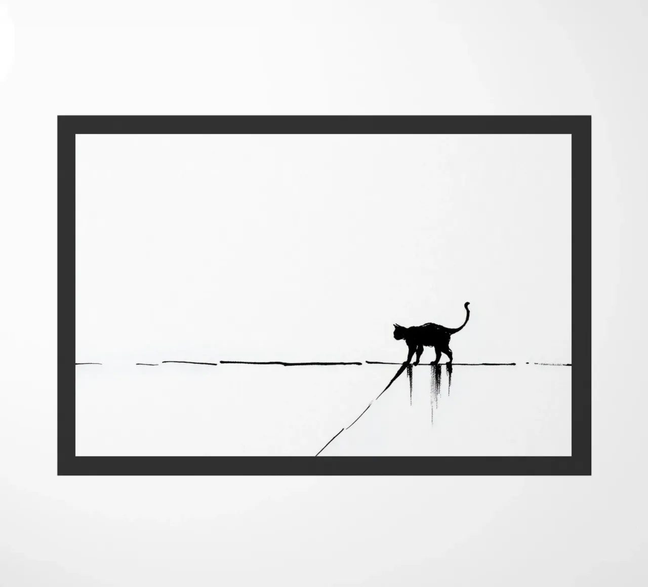 Minimal Cat on a Line doormat by cityart