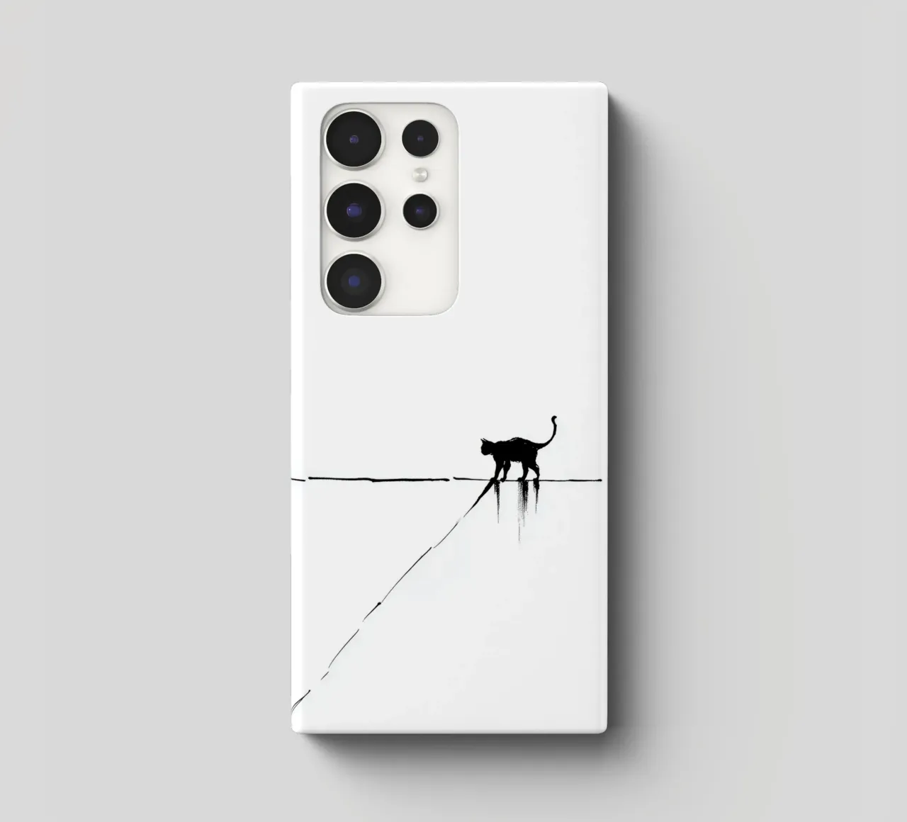 Minimal Cat on a Line cover samsung da cityart