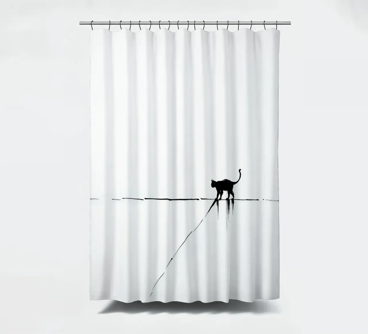 Minimal Cat on a Line tenda da doccia da cityart