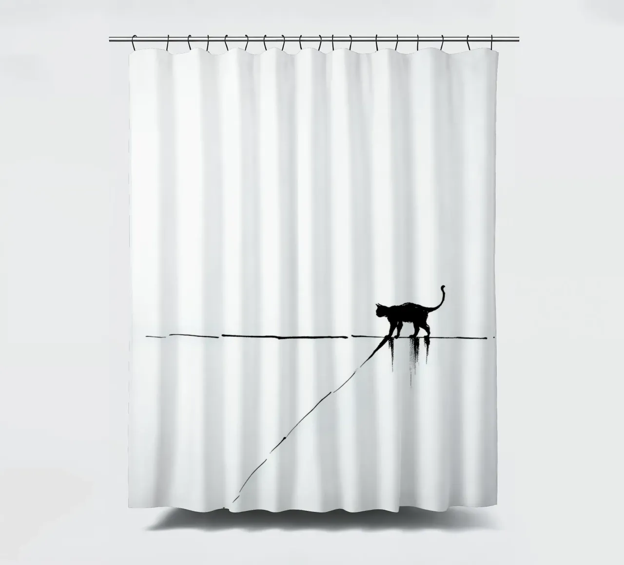 Minimal Cat on a Line tenda da doccia da cityart