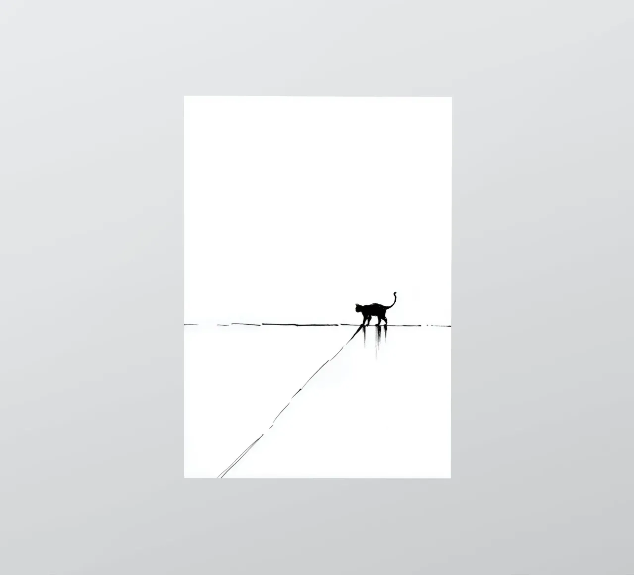 Minimal Cat on a Line adesivo da cityart