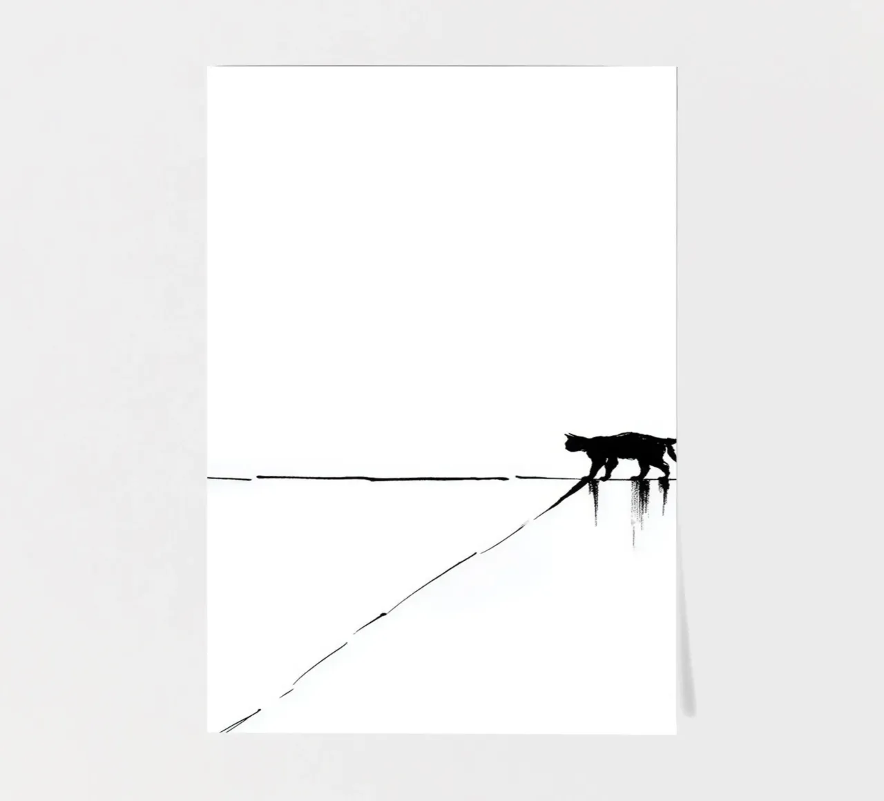 Minimal Cat on a Line Stickerbogen von cityart