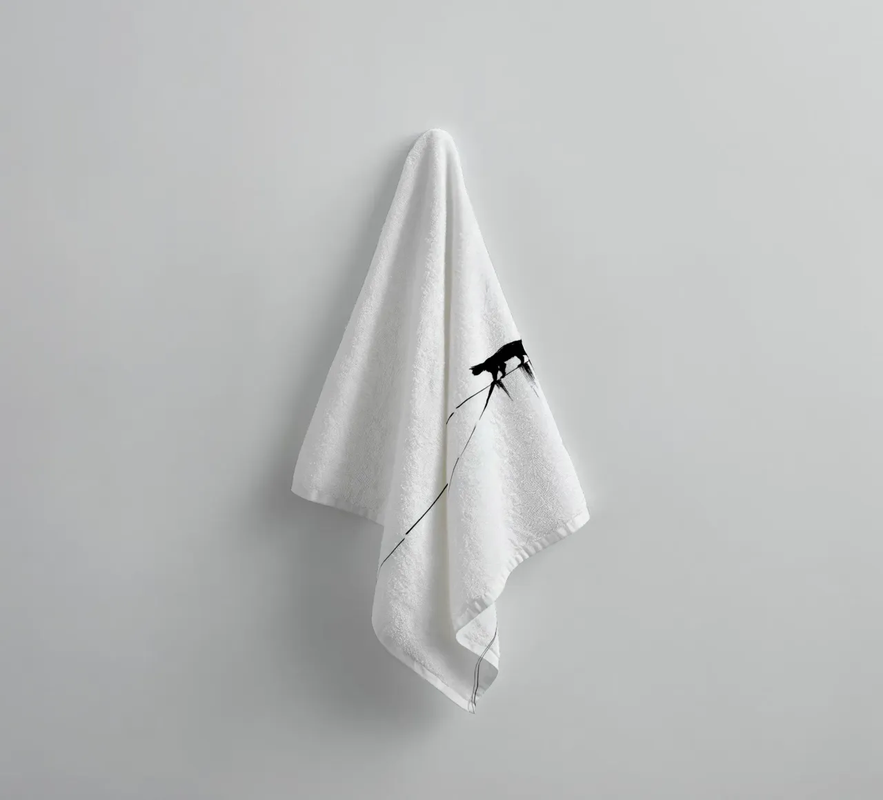 Minimal Cat on a Line asciugamano da bagno da cityart