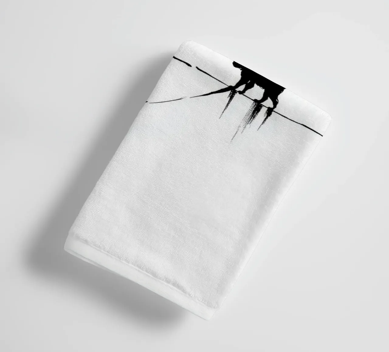 Minimal Cat on a Line asciugamano da bagno da cityart