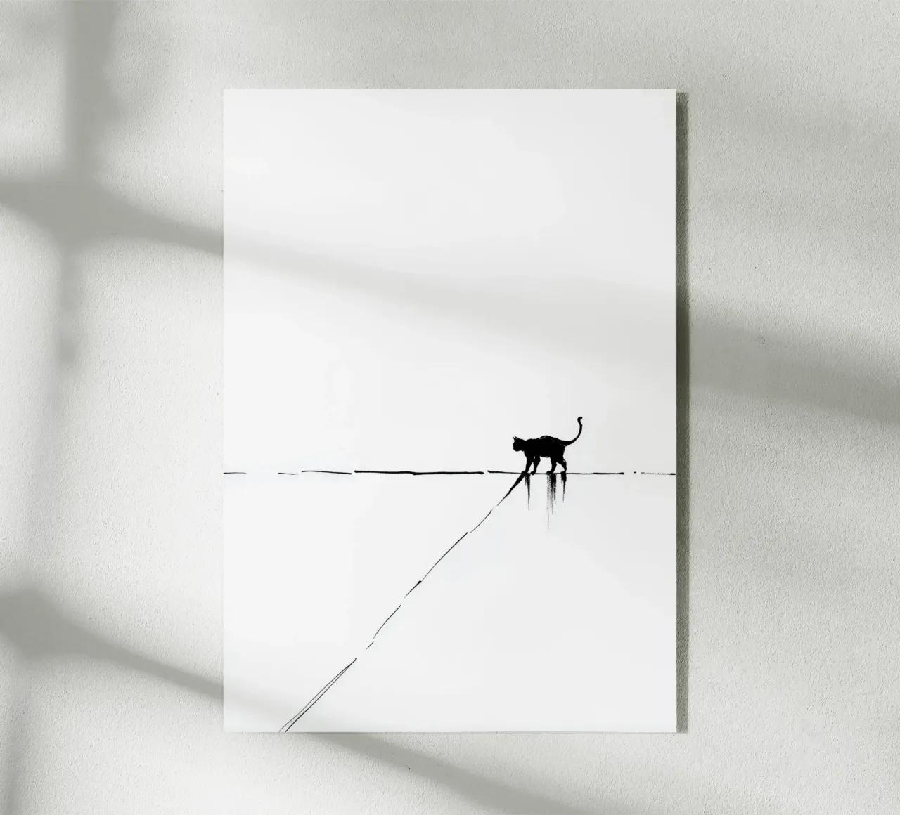 Minimal Cat on a Line plexiglass da cityart