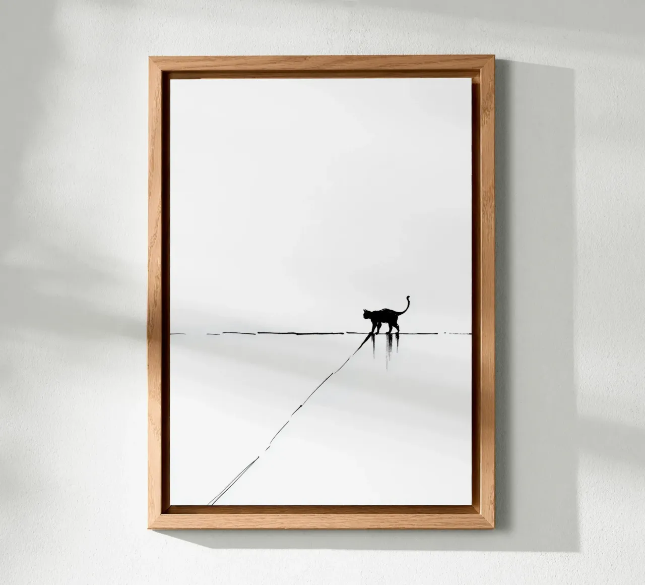 Minimal Cat on a Line alluminio dibond da cityart