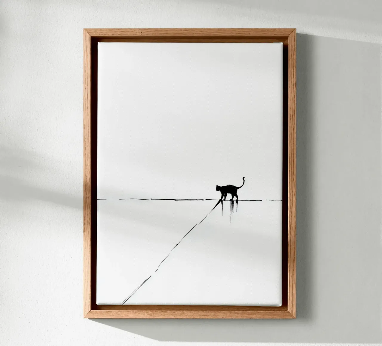 Minimal Cat on a Line tela da cityart