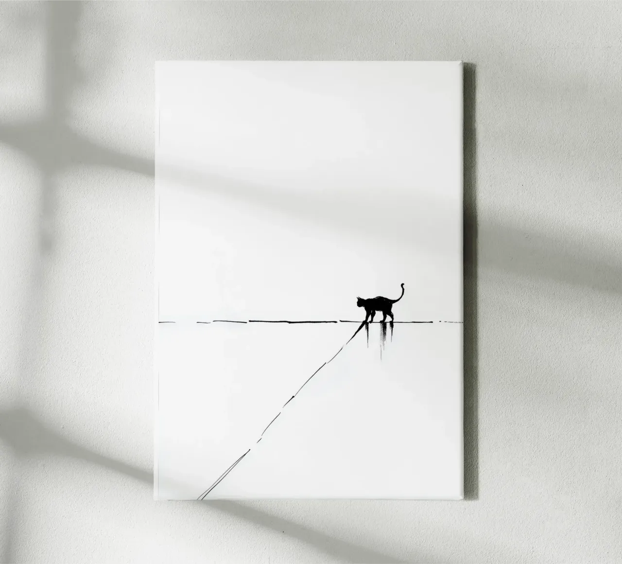 Minimal Cat on a Line tela da cityart