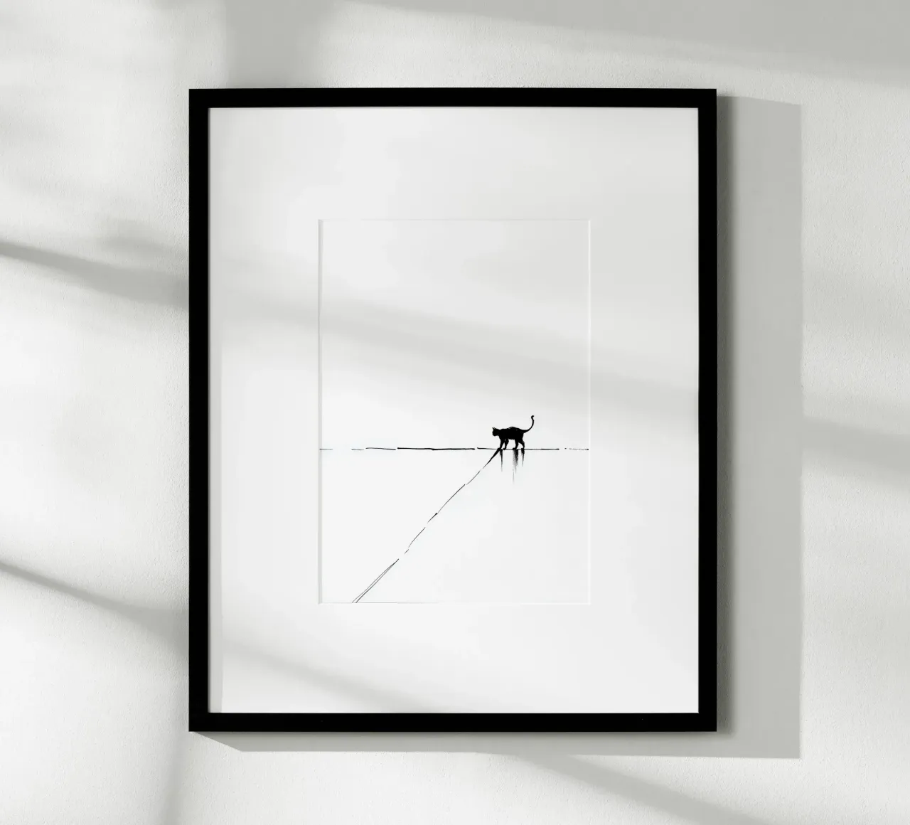 Minimal Cat on a Line carta hahnemühle da cityart