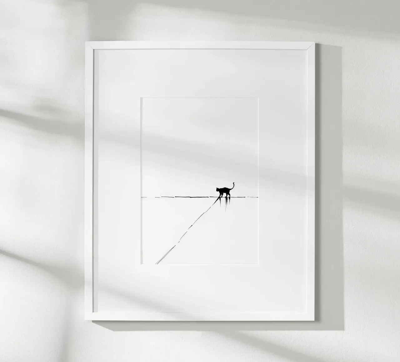 Minimal Cat on a Line carta hahnemühle da cityart