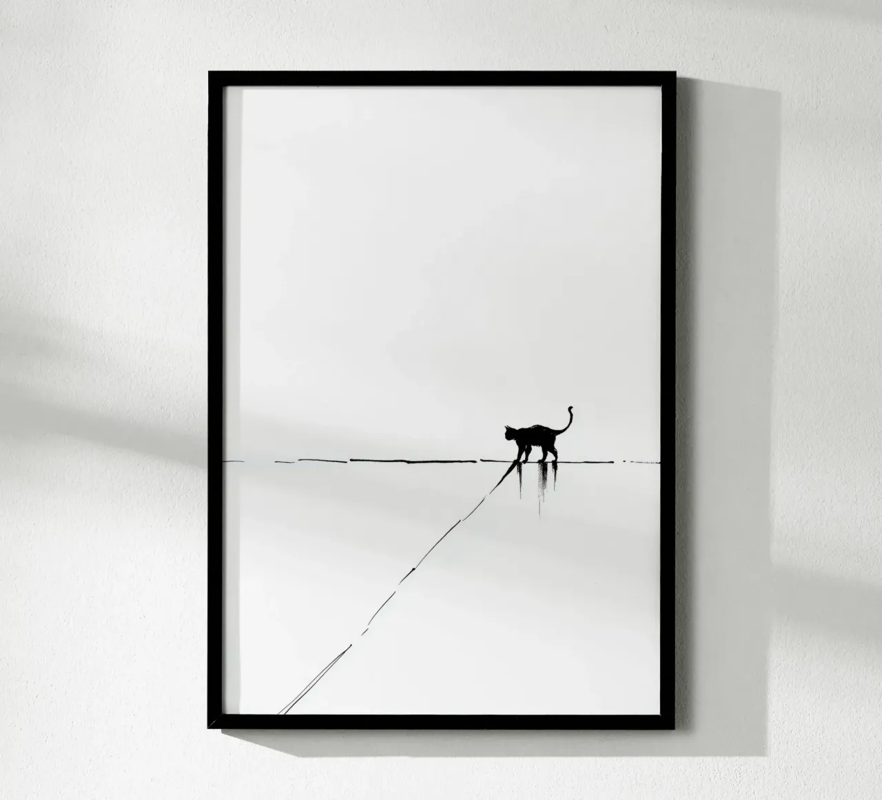 Minimal Cat on a Line carta hahnemühle da cityart