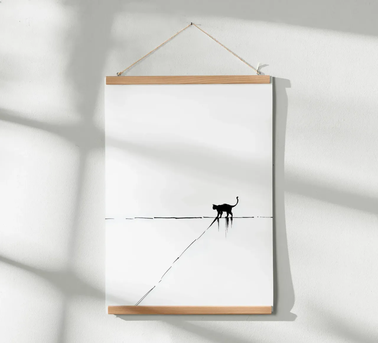 Minimal Cat on a Line carta hahnemühle da cityart