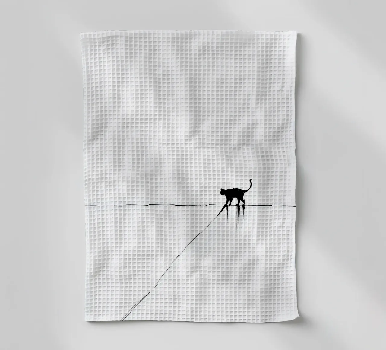 Minimal Cat on a Line torchon de cityart